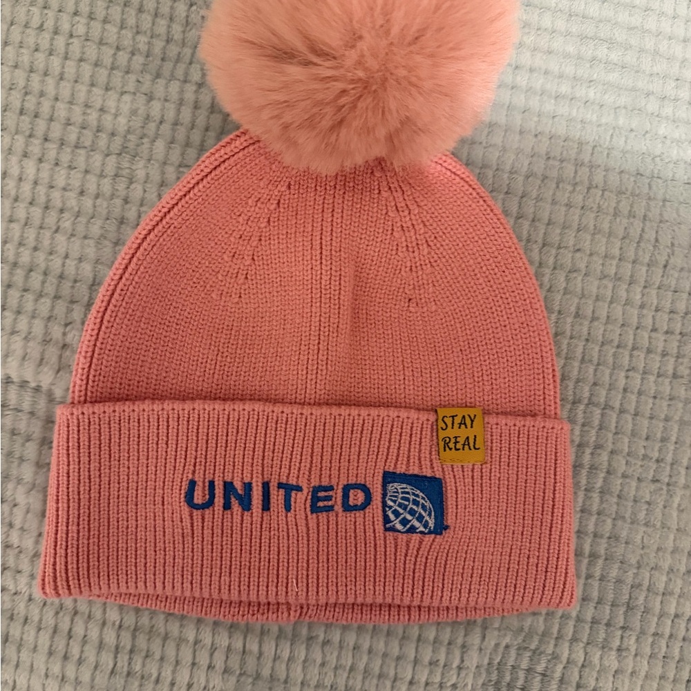 United Pink Pom-Pom Beanie